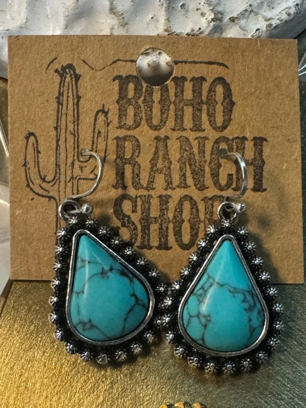 Turquoise Teardrop‎ Earrings